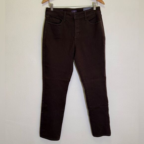 NYDJ - Sheri Slim Super Sculpting Jeans Brown - size 10 NWT - Picture 1 of 10